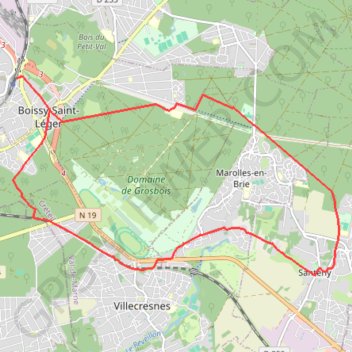 Itinéraire En pleine nature - Boissy-Saint-Léger, distance, dénivelé, altitude, carte, profil, trace GPS
