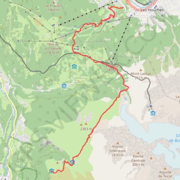 Itinéraire Day 01: Les Houches to Auberge du Truc, distance, dénivelé, altitude, carte, profil, trace GPS
