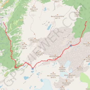 Itinéraire La thuile - Promoud, distance, dénivelé, altitude, carte, profil, trace GPS