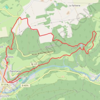 Itinéraire La grotte du château de la roche, distance, dénivelé, altitude, carte, profil, trace GPS