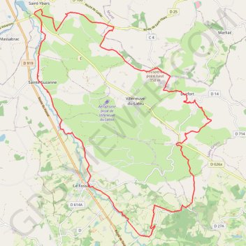 Itinéraire Bajou - Saint Yvars - Le Fossat, distance, dénivelé, altitude, carte, profil, trace GPS