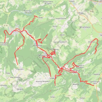 Itinéraire Les Faucons de la Loue à Ornans, distance, dénivelé, altitude, carte, profil, trace GPS
