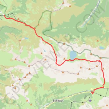 Itinéraire Traversée Hautacam - Barèges, distance, dénivelé, altitude, carte, profil, trace GPS