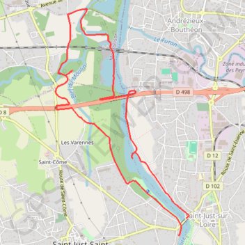 Itinéraire Petit tour bord de Loire, distance, dénivelé, altitude, carte, profil, trace GPS