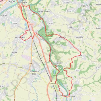 Itinéraire De Pins Justaret à Clermont-Le-Fort, distance, dénivelé, altitude, carte, profil, trace GPS