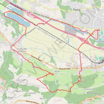 Itinéraire Touc lac de Passy coteau domancy, distance, dénivelé, altitude, carte, profil, trace GPS