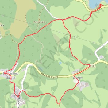 Itinéraire Beaumont-du-Lac, distance, dénivelé, altitude, carte, profil, trace GPS