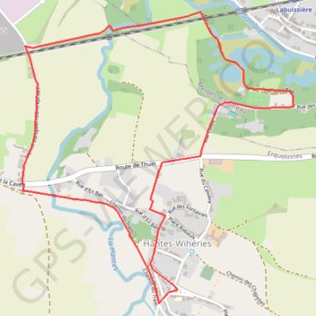 Itinéraire La Hantes - Labuissière, distance, dénivelé, altitude, carte, profil, trace GPS