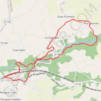 Itinéraire LE VIEUX-MARCHE, distance, dénivelé, altitude, carte, profil, trace GPS