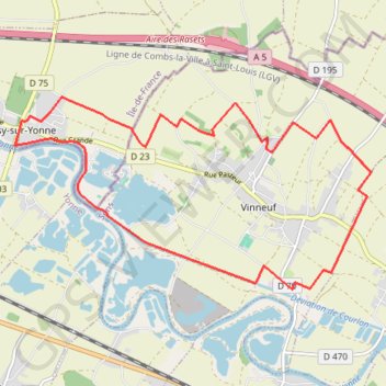 Itinéraire Bords de l'Yonne à Misy, distance, dénivelé, altitude, carte, profil, trace GPS