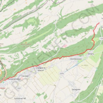 Itinéraire Fontainemelon-le paquier, distance, dénivelé, altitude, carte, profil, trace GPS