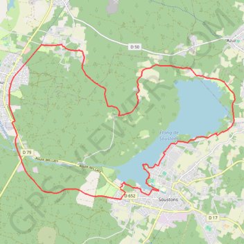 Itinéraire Le lac de Soustons, distance, dénivelé, altitude, carte, profil, trace GPS