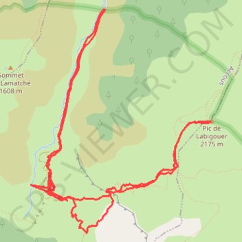 Itinéraire Pic de Labigouer, distance, dénivelé, altitude, carte, profil, trace GPS