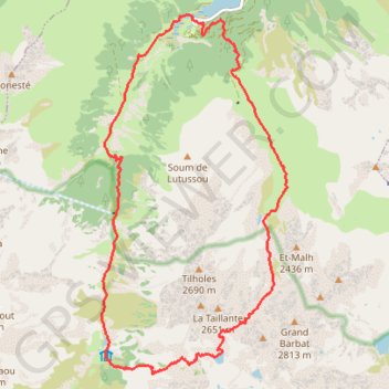 Itinéraire Brèche de Badescure en boucle depuis le lac d'Estaing (RKT), distance, dénivelé, altitude, carte, profil, trace GPS