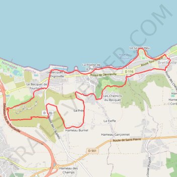 Itinéraire ENTRE TERRE ET MER, distance, dénivelé, altitude, carte, profil, trace GPS