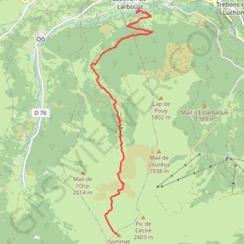 Itinéraire Sommet de la Coume de Bourg, distance, dénivelé, altitude, carte, profil, trace GPS