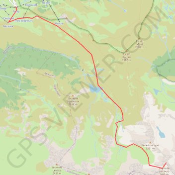 Itinéraire Soum de Lascours depuis Hautacam, distance, dénivelé, altitude, carte, profil, trace GPS