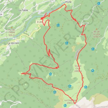 Itinéraire Le Chapotet, distance, dénivelé, altitude, carte, profil, trace GPS