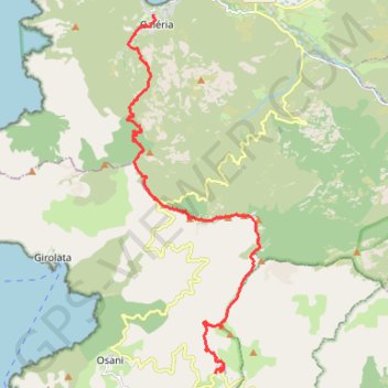 Itinéraire Galeria-Curzo, distance, dénivelé, altitude, carte, profil, trace GPS