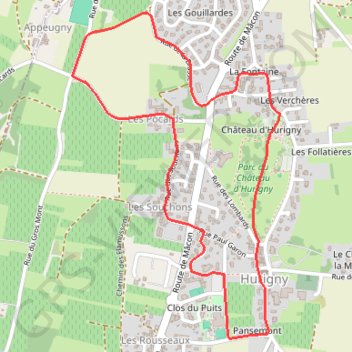 Itinéraire Circuit du Patrimoine - Hurigny, distance, dénivelé, altitude, carte, profil, trace GPS