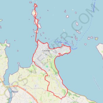 Itinéraire Presqu'île de Carantec, distance, dénivelé, altitude, carte, profil, trace GPS