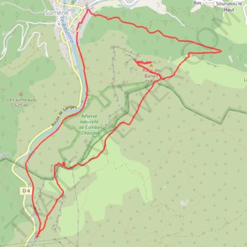 Itinéraire Ranc de Banes en circuit depuis Sumène, distance, dénivelé, altitude, carte, profil, trace GPS