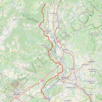 Itinéraire GR42 De Saint Montan (Ardèche) à Beaucaire (Gard), distance, dénivelé, altitude, carte, profil, trace GPS