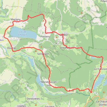 Itinéraire Le tour des lacs - Doucier, distance, dénivelé, altitude, carte, profil, trace GPS