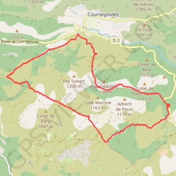 Itinéraire Saint-Barnabé - Coursegoules, distance, dénivelé, altitude, carte, profil, trace GPS