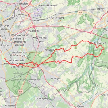 Itinéraire 🪨 BBB GRAVEL (19) (E) 57km 630D+ Oud Heverlee, distance, dénivelé, altitude, carte, profil, trace GPS