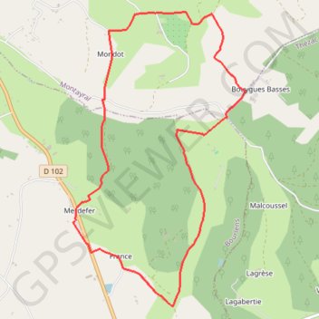 Itinéraire Bourlens, balade par monts et par vaux - Pays de la vallée du Lot, distance, dénivelé, altitude, carte, profil, trace GPS