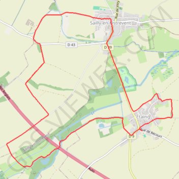 Itinéraire Étaing - Les Bonnettes - Sailly-en-Ostrevent, distance, dénivelé, altitude, carte, profil, trace GPS