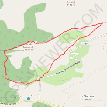 Itinéraire Le Pic de Fourneuby, distance, dénivelé, altitude, carte, profil, trace GPS