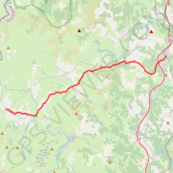Itinéraire Via Podiensis GR65 Aumont Aubrac-Nasbinals, distance, dénivelé, altitude, carte, profil, trace GPS