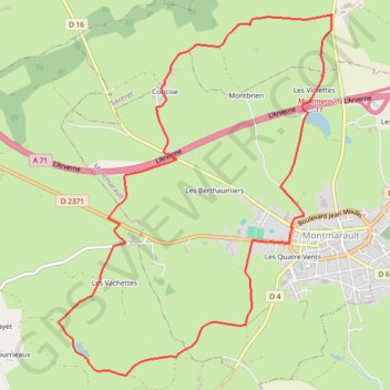 Itinéraire Montmarault 11.1 km, distance, dénivelé, altitude, carte, profil, trace GPS