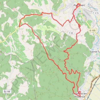 Itinéraire Autour de Pierrevert, distance, dénivelé, altitude, carte, profil, trace GPS