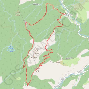 Itinéraire Vallestavi La tronque prat cabrera, distance, dénivelé, altitude, carte, profil, trace GPS
