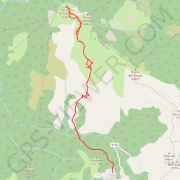 Itinéraire Punta di Caldane - Poggio, distance, dénivelé, altitude, carte, profil, trace GPS