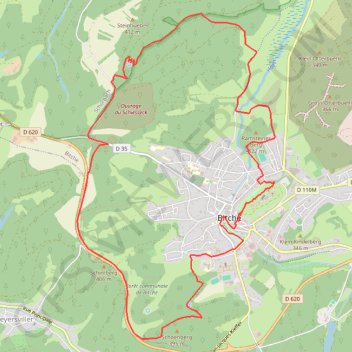 Itinéraire Circuit panoramique de Bitche, distance, dénivelé, altitude, carte, profil, trace GPS