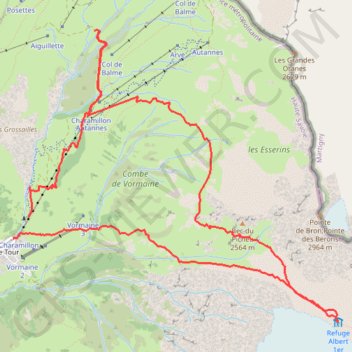 Itinéraire Boucle Refuge Albert 1er, distance, dénivelé, altitude, carte, profil, trace GPS