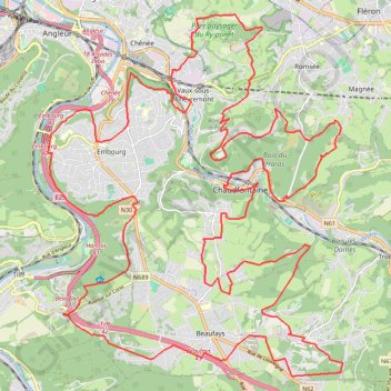 Itinéraire Le Tour de Chaudfontaine, distance, dénivelé, altitude, carte, profil, trace GPS