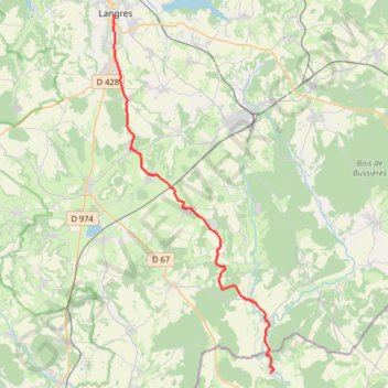 Itinéraire De Langres à Leffond, distance, dénivelé, altitude, carte, profil, trace GPS