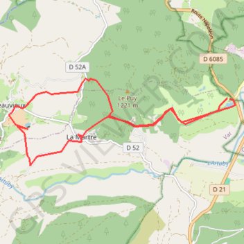 Itinéraire Taulanne chateauvieux, distance, dénivelé, altitude, carte, profil, trace GPS