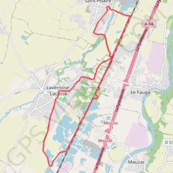 Itinéraire Boucle Lavernose, distance, dénivelé, altitude, carte, profil, trace GPS