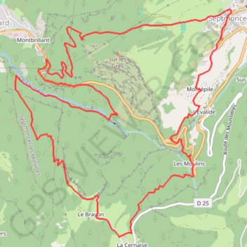 Itinéraire Tour des Gorges du Flumen - Septmoncel, distance, dénivelé, altitude, carte, profil, trace GPS