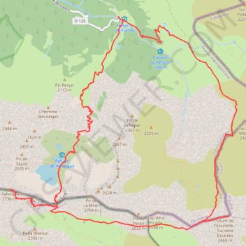 Itinéraire Vénasque, Pic de Sauvegarde, Pas de l'Escalette, distance, dénivelé, altitude, carte, profil, trace GPS