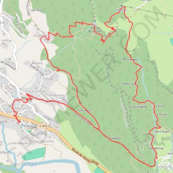 Itinéraire Circuit Grotte du Jourdy - Chapelle Saint Grat, distance, dénivelé, altitude, carte, profil, trace GPS