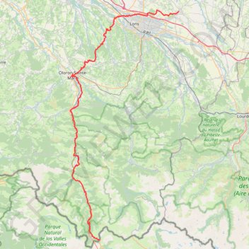 Itinéraire GR653 De Morlaàs au Col du Somport (Pyrénées-Atlantiques), distance, dénivelé, altitude, carte, profil, trace GPS