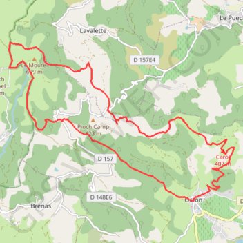 Itinéraire Octon - Toucou - Roubignac - Saint Amans, distance, dénivelé, altitude, carte, profil, trace GPS