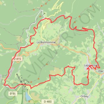 Itinéraire Le grand tour du Bonhomme - 6125 - UtagawaVTT.com, distance, dénivelé, altitude, carte, profil, trace GPS